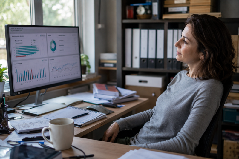 Business owner viewing dashboard